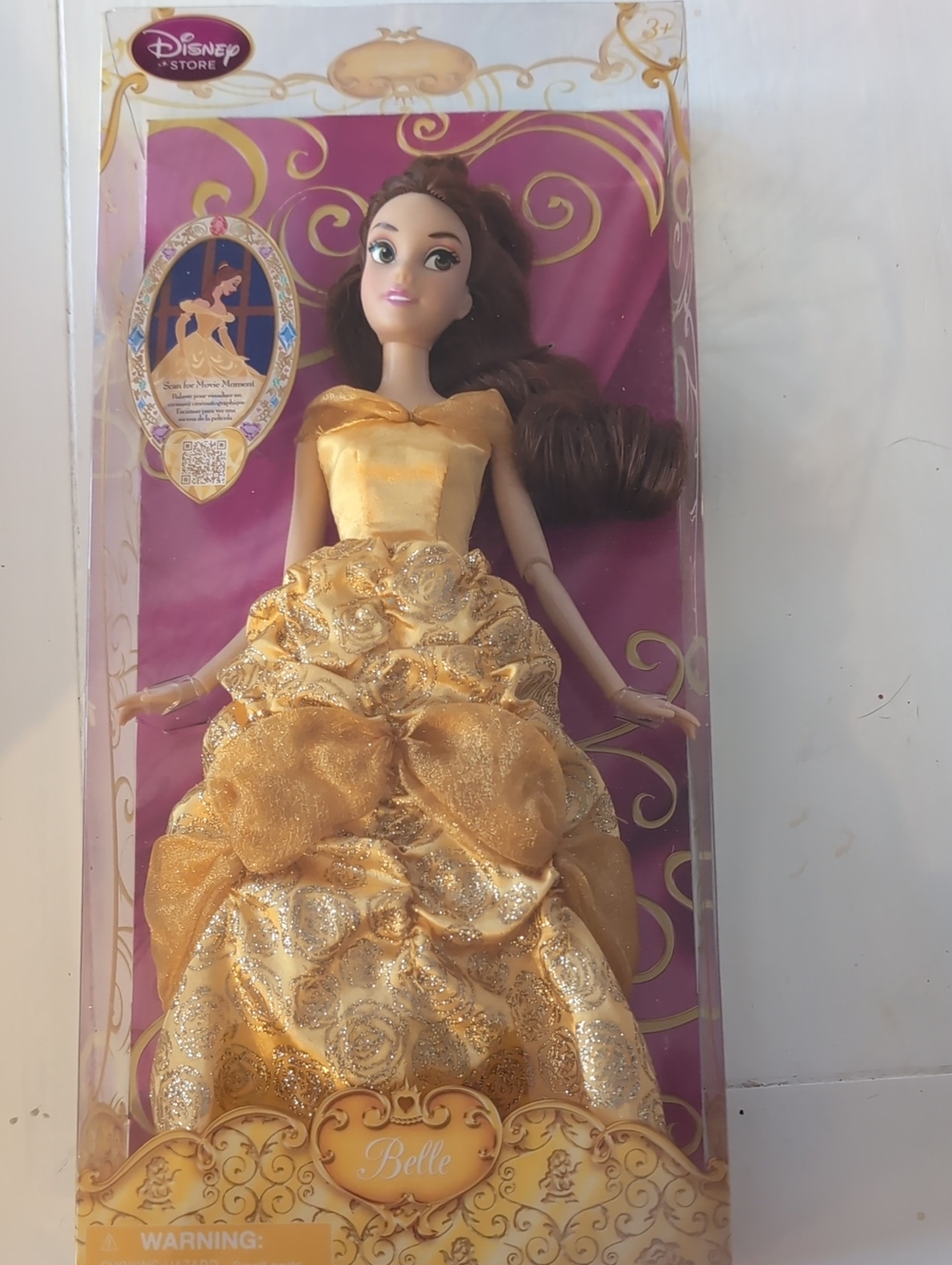 Disney Store Belle Doll in Gold Gown